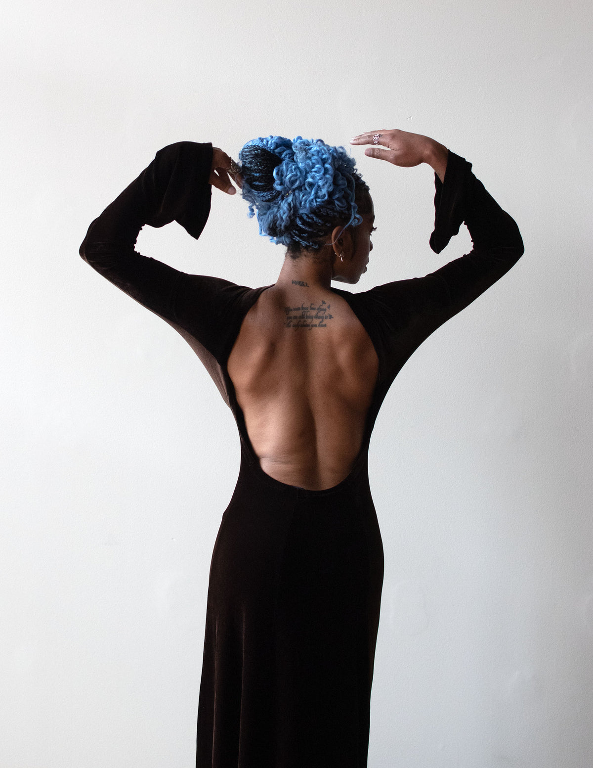 1990s Brown Velvet Dress