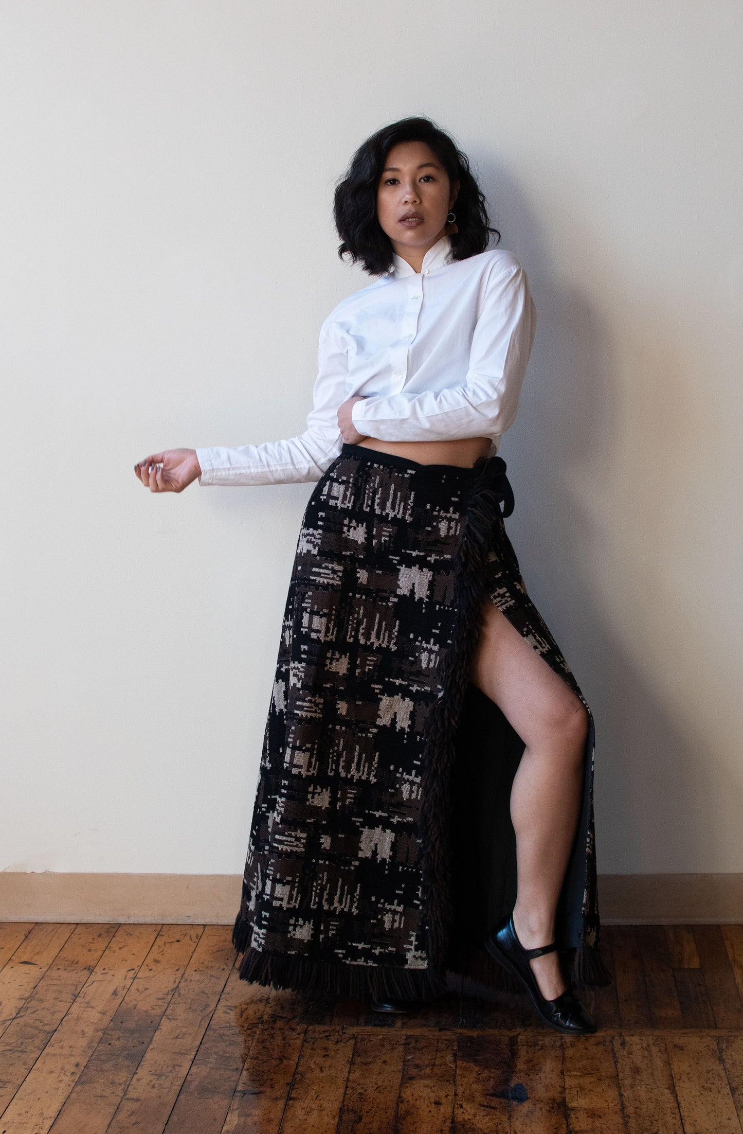 1970s Woven Skirt w/ Fringe