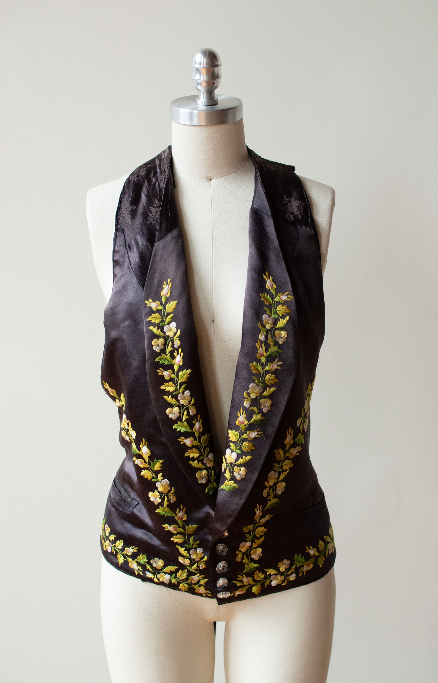 Antique Embroidered Silk Vest