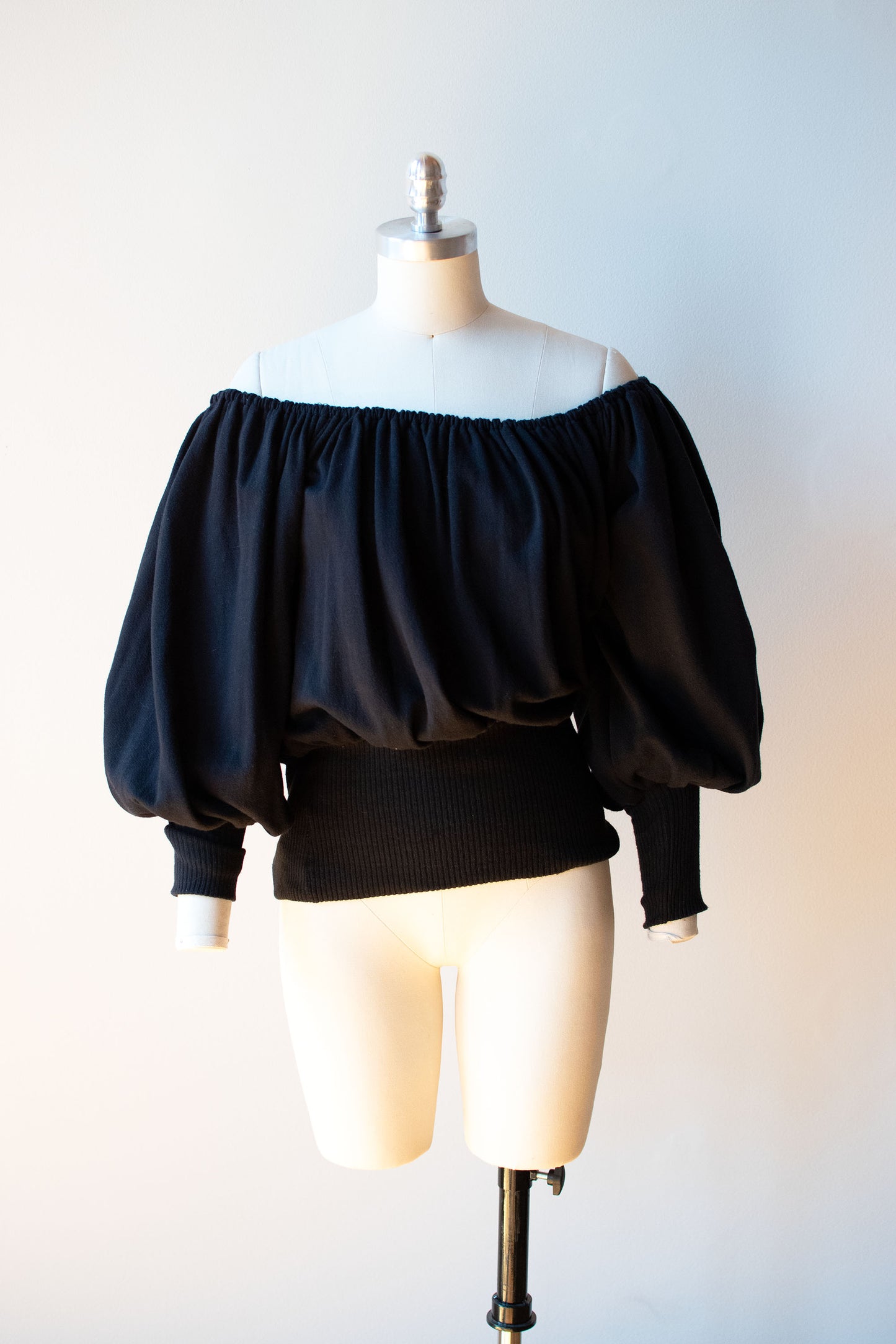 1980s Black Bishop Sleeve Sweatshirt | Norma Kamali