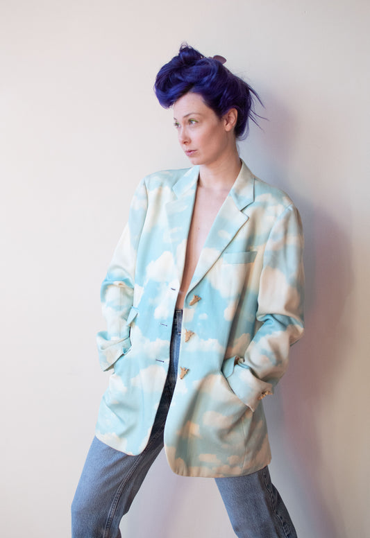 1990s Cloud Print Blazer | Moschino Cheap & Chic