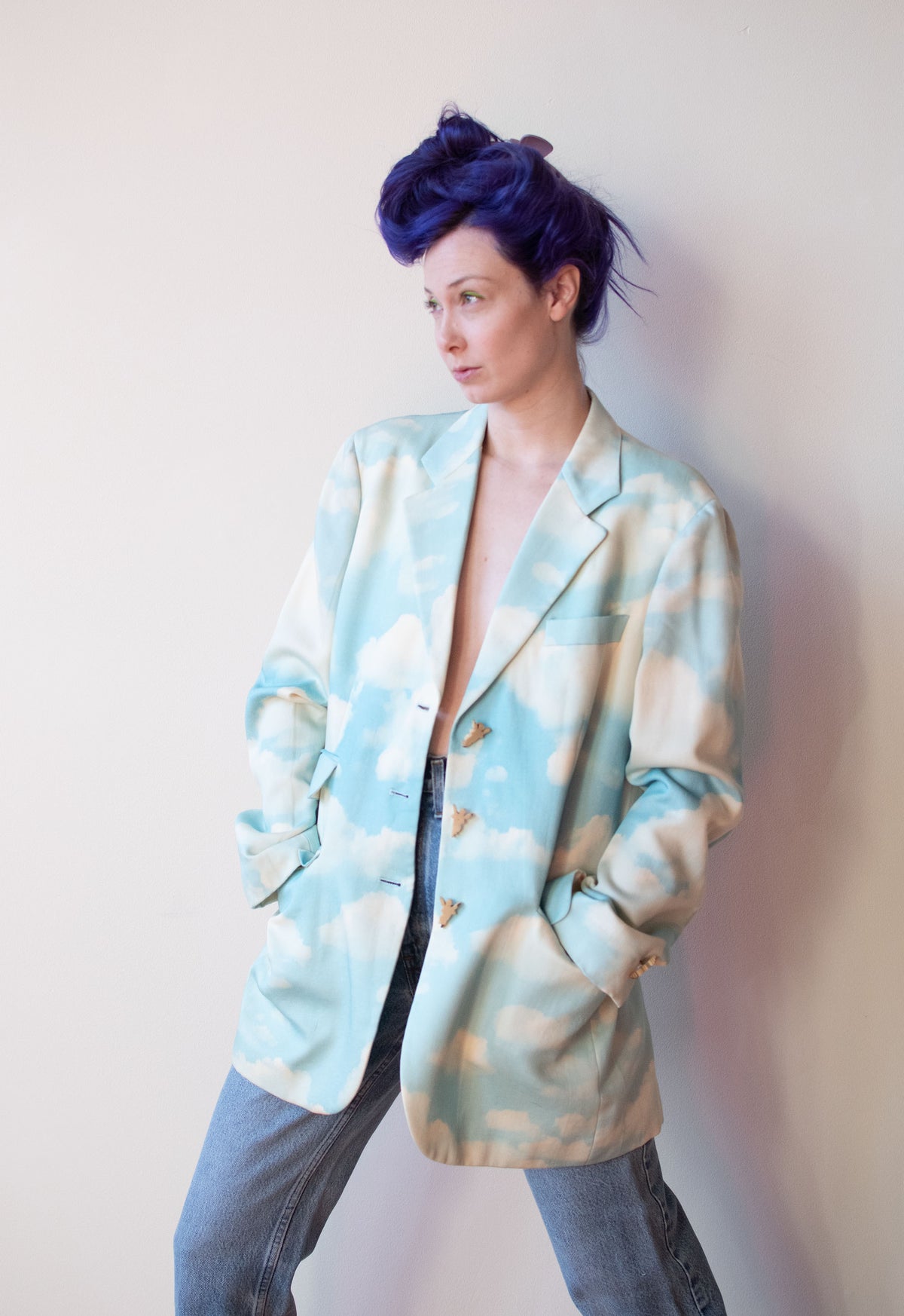 1990s Cloud Print Blazer | Moschino Cheap & Chic