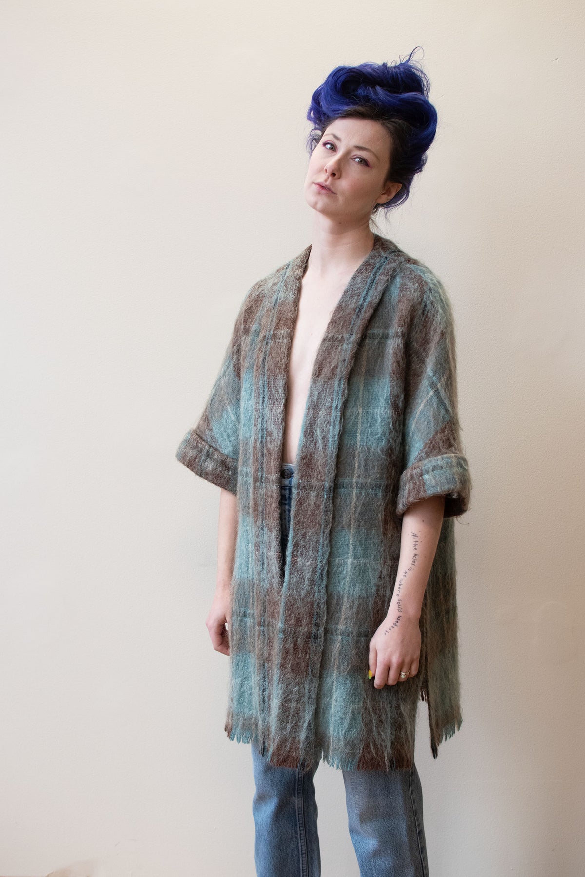 Plaid Mohair Coat | Andrew Stewart