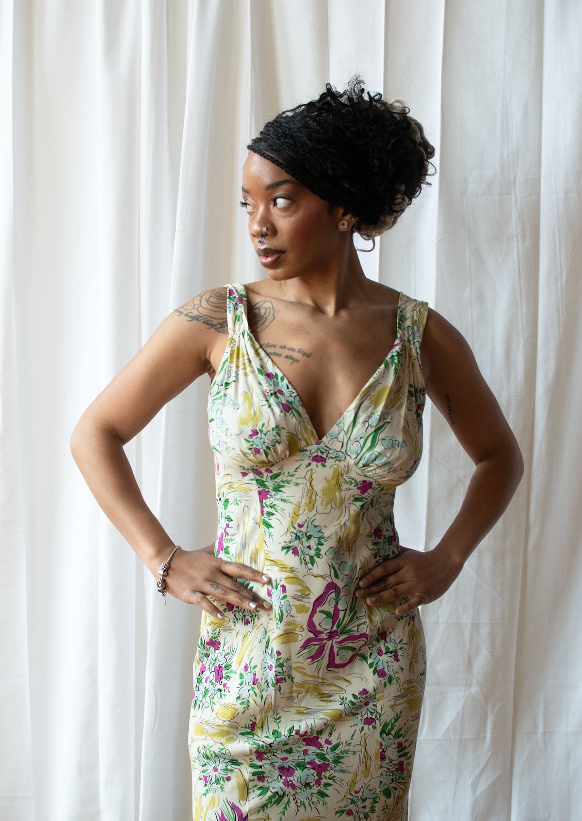 1990s Floral Print Dress | Norma Kamali