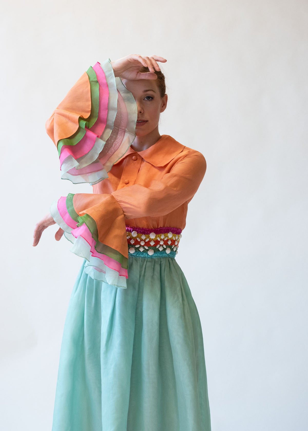 1970s Sherbert Organza Dress | Bill Blass