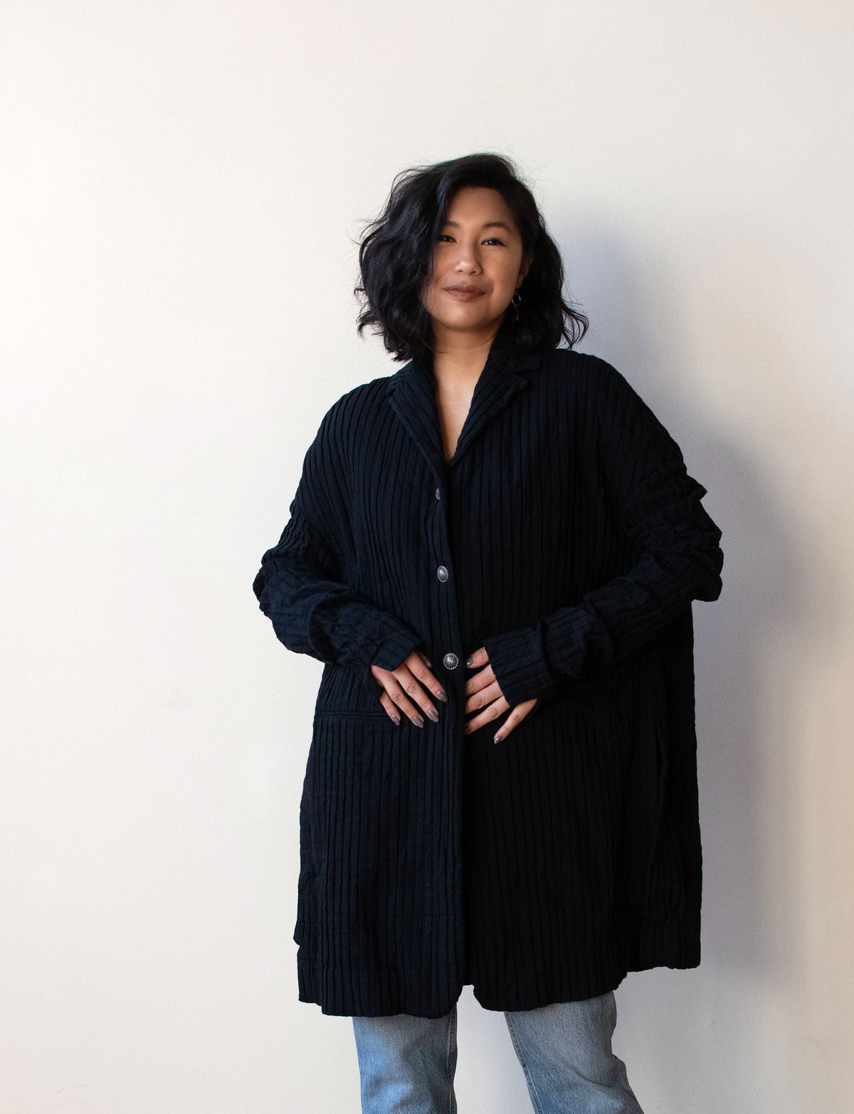 1990s Textured Black Jacket | Romeo Gigli