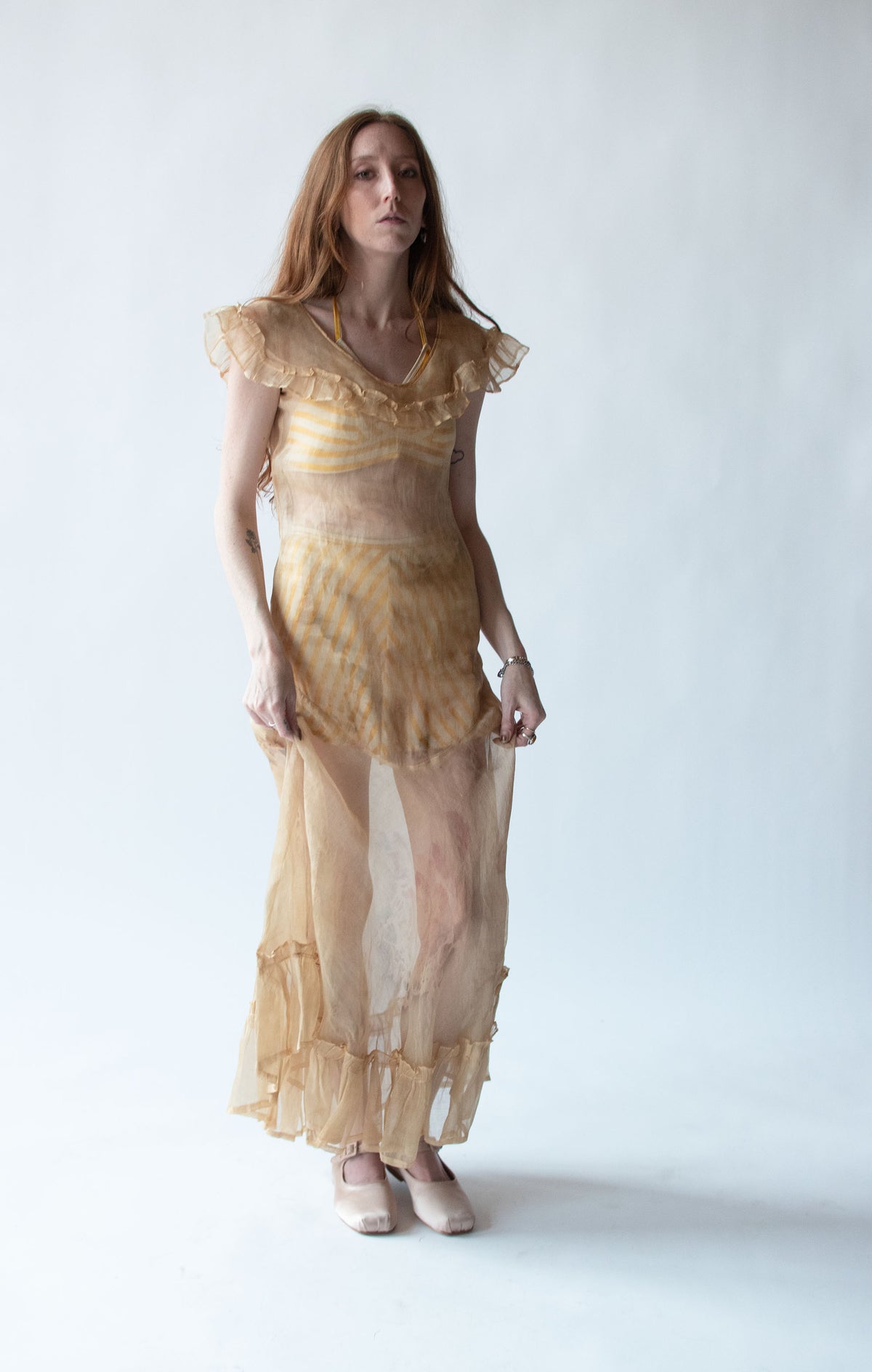 1920s Ghost Floral Dress