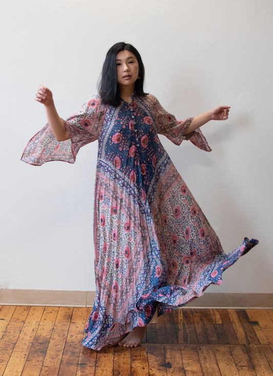 1970s Floral Print Caftan | Adini