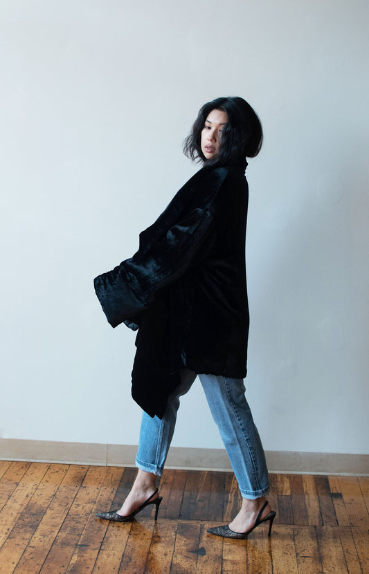 Black Velvet Coat | Krizia