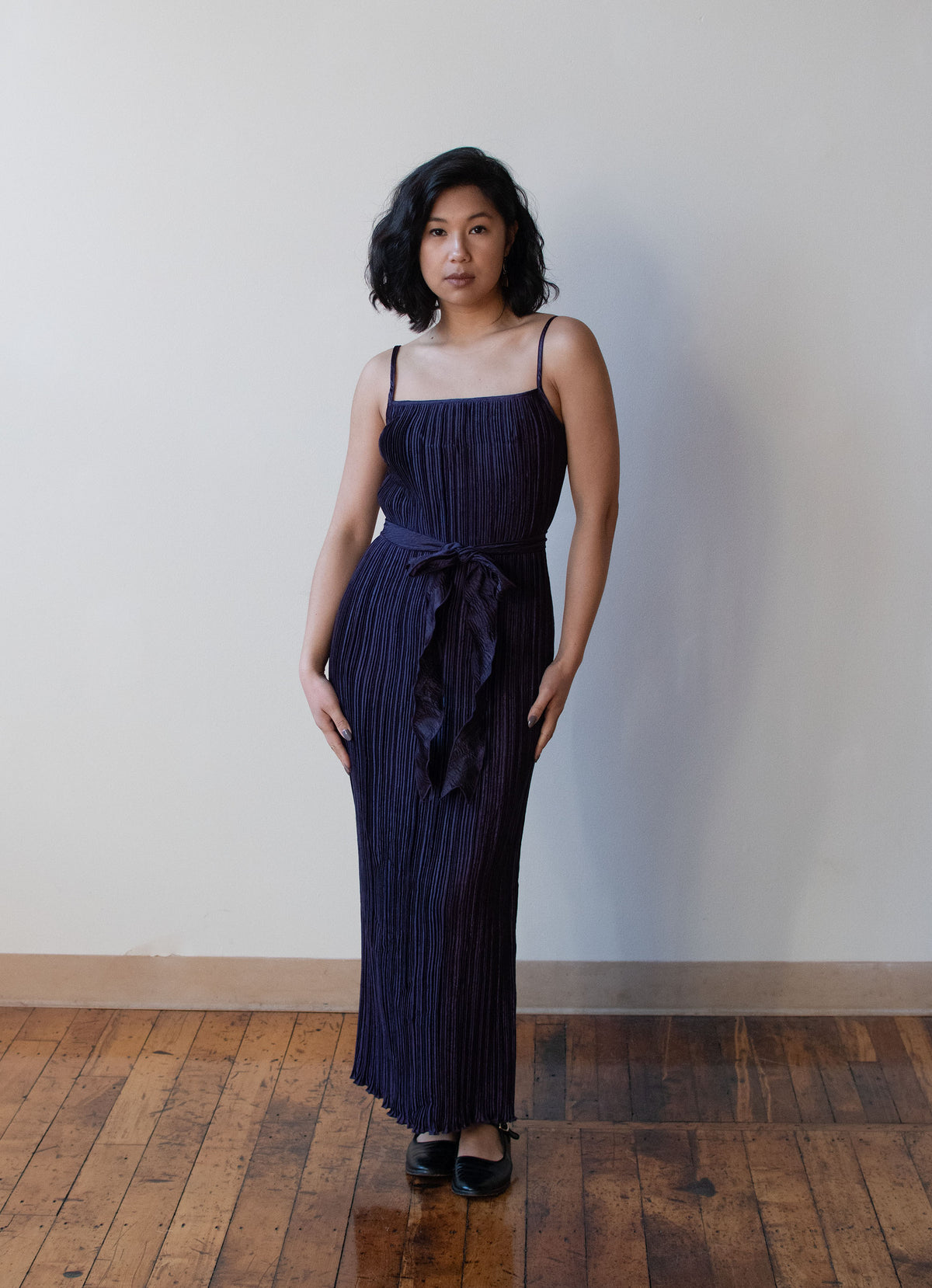 Purple Plisse Dress | Jeanne Marc