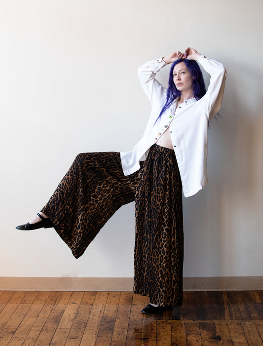 Silk Leopard Print Pants | Todd Oldham Fall 1992