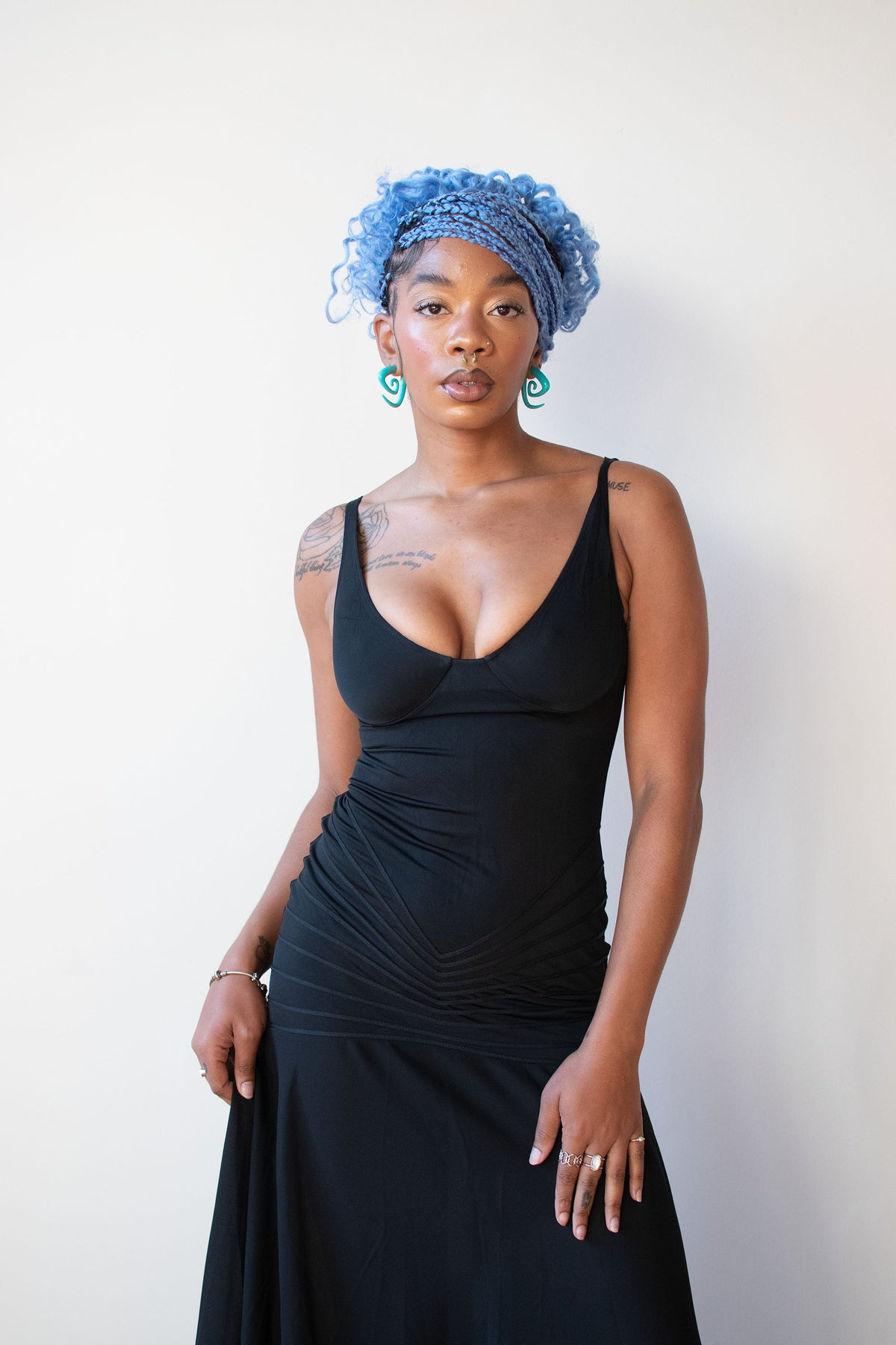 1990s Black Jersey Dress | La Perla