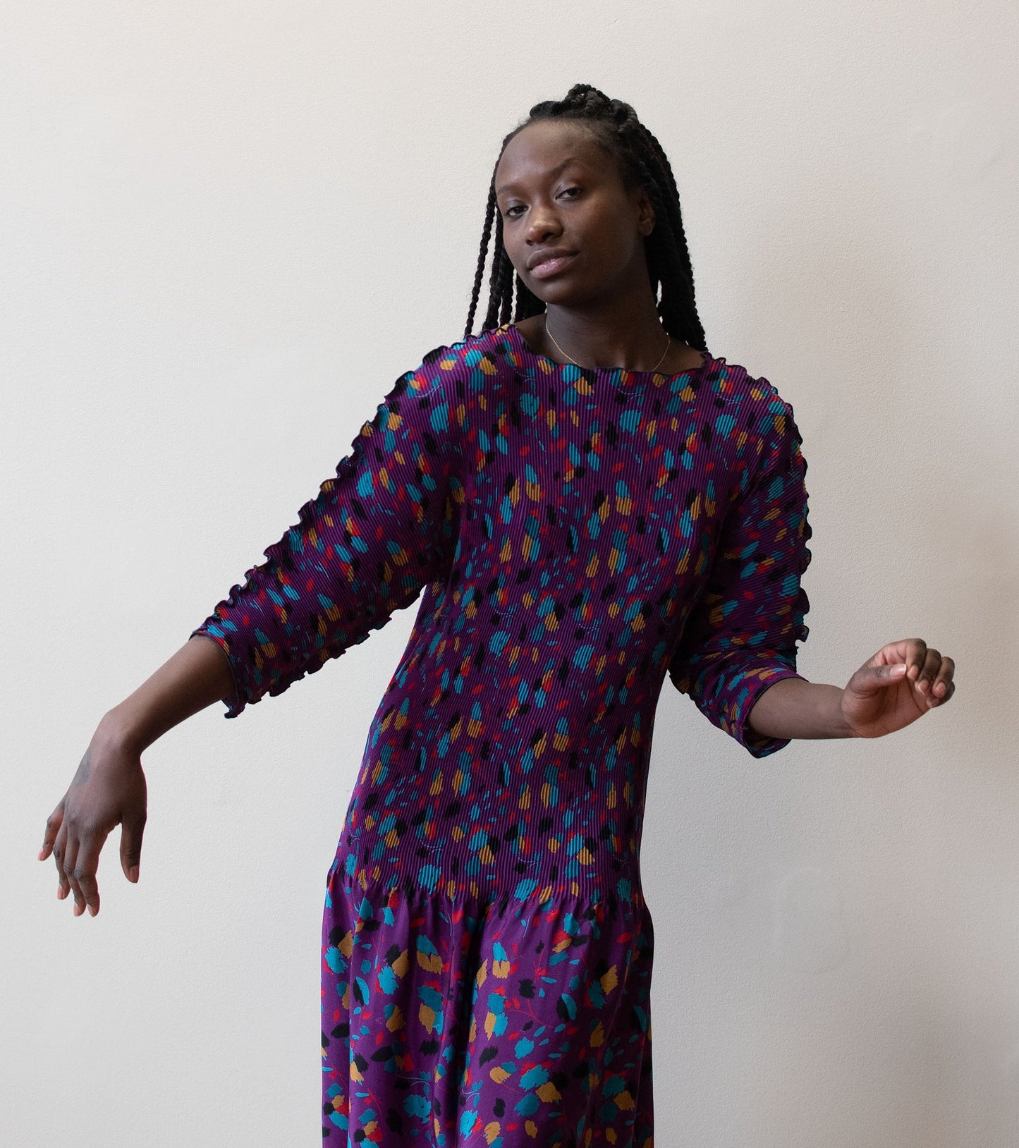 1980s Plisse Dress | Ellen Hauptli