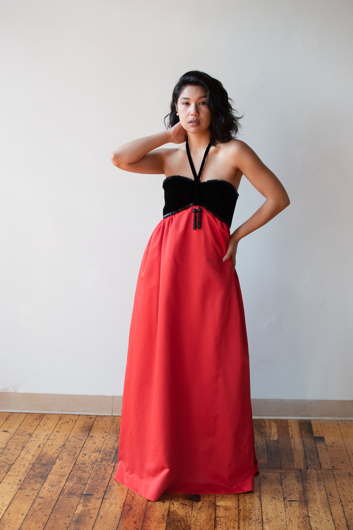 Red & Black Gown | Victor Costa