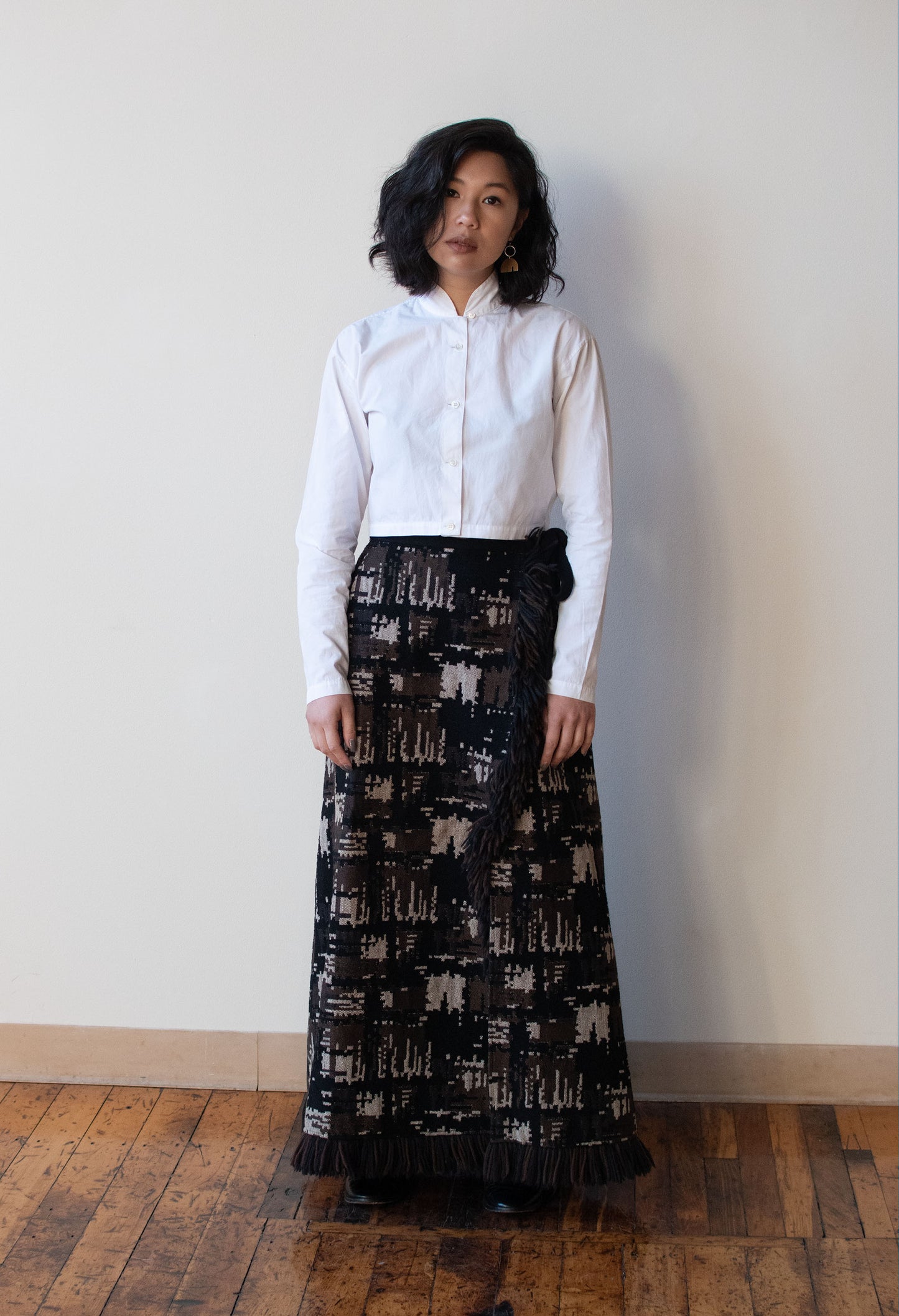 1970s Woven Skirt w/ Fringe