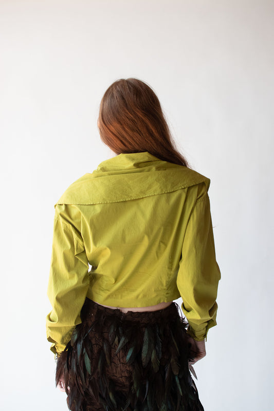 Chartreuse Shawl Collar Blouse | Romeo Gigli 1988