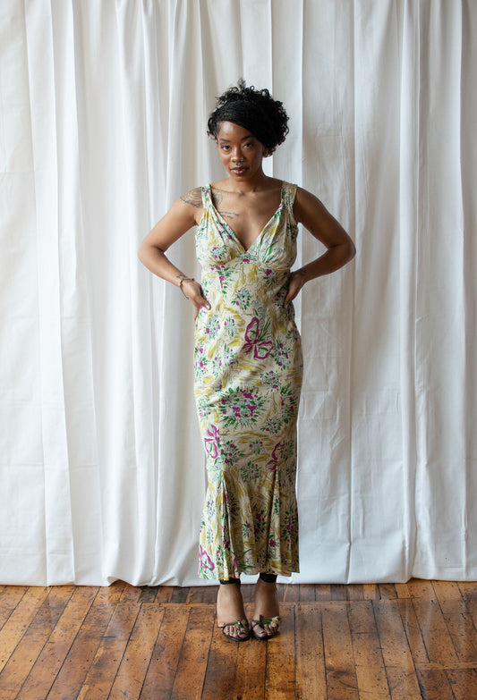 1990s Floral Print Dress | Norma Kamali