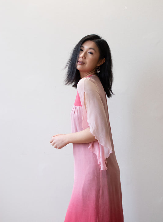 1970s Ombre Chiffon Dress