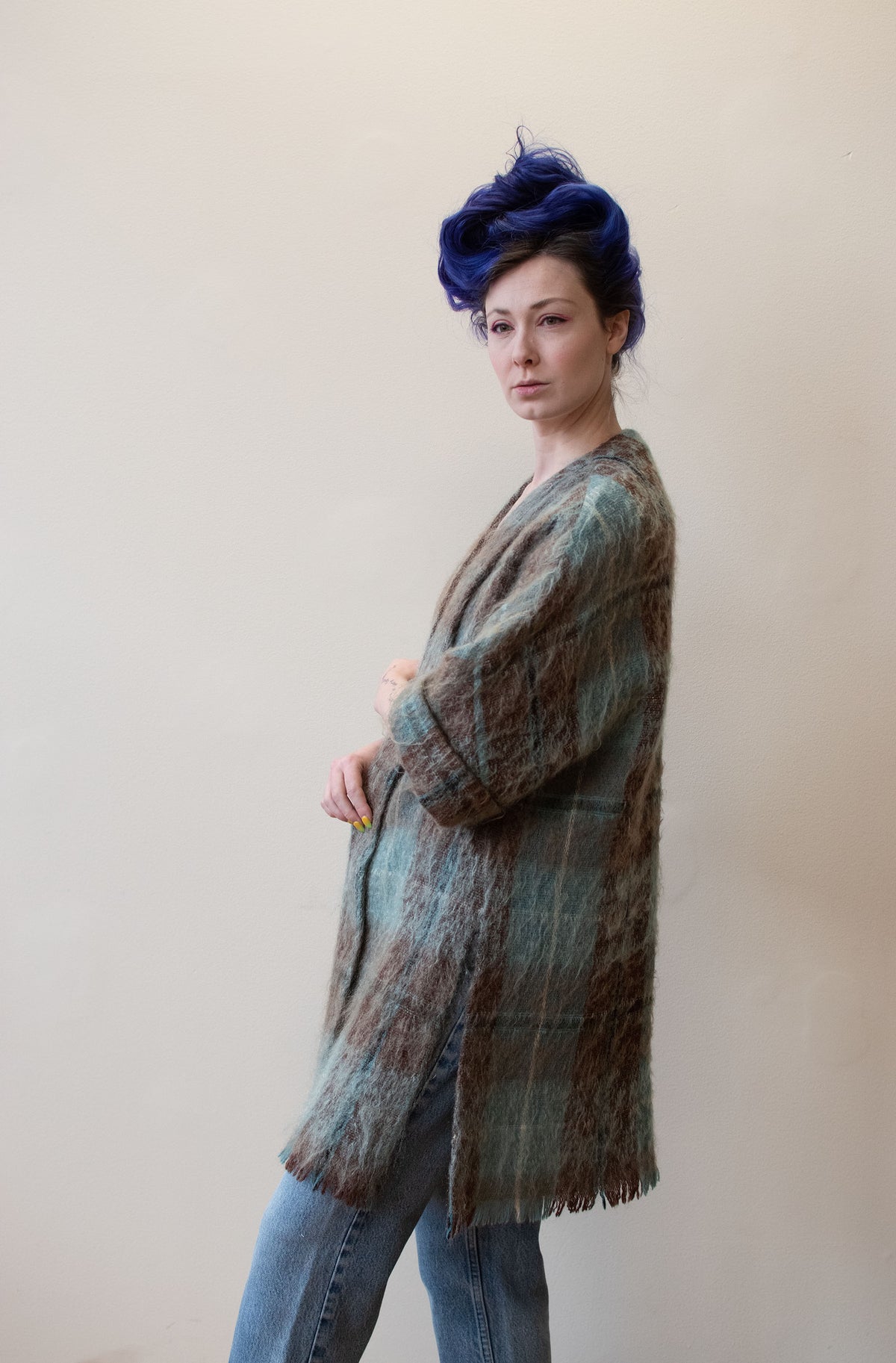 Plaid Mohair Coat | Andrew Stewart