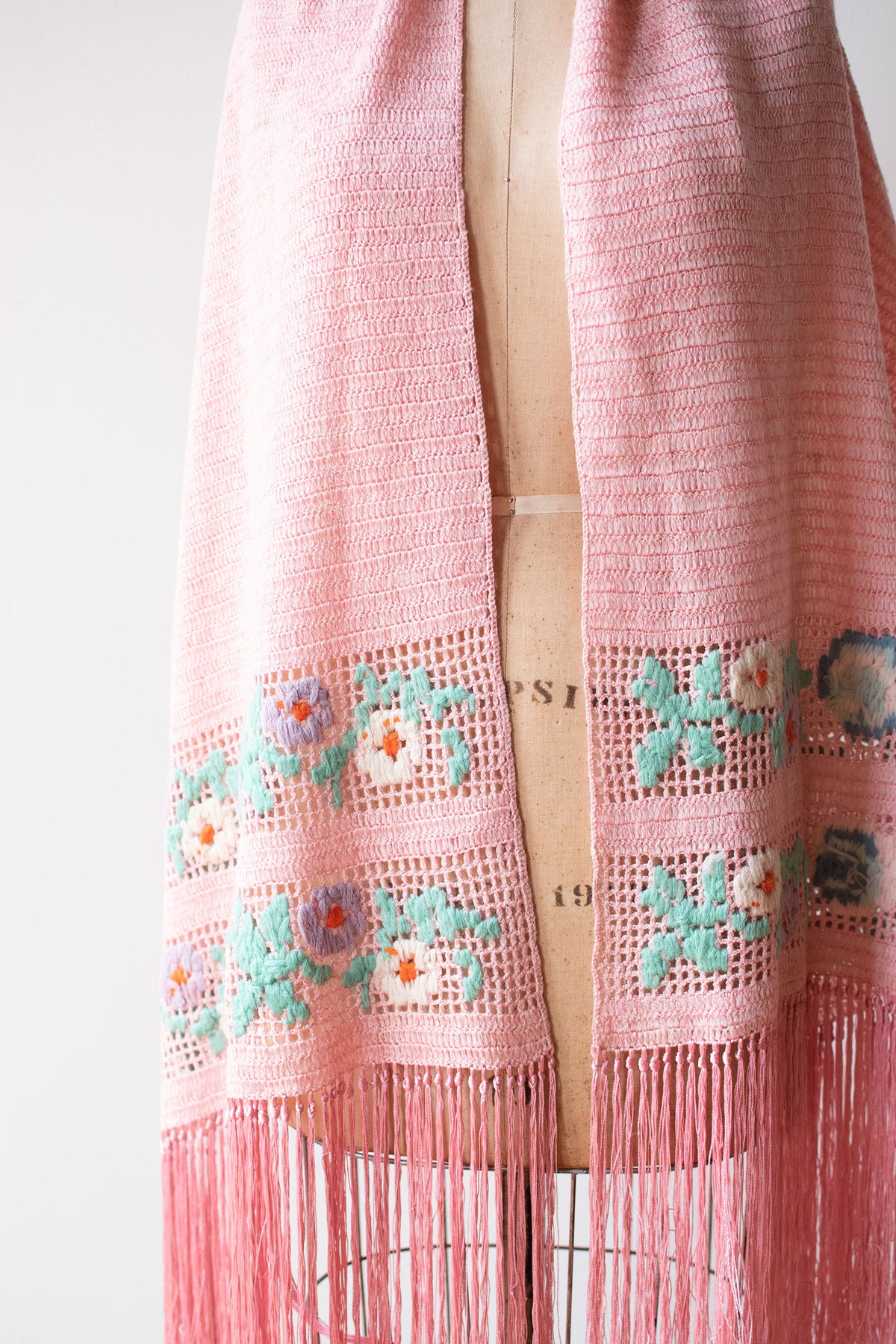 1920s Crochet Fringe Shawl