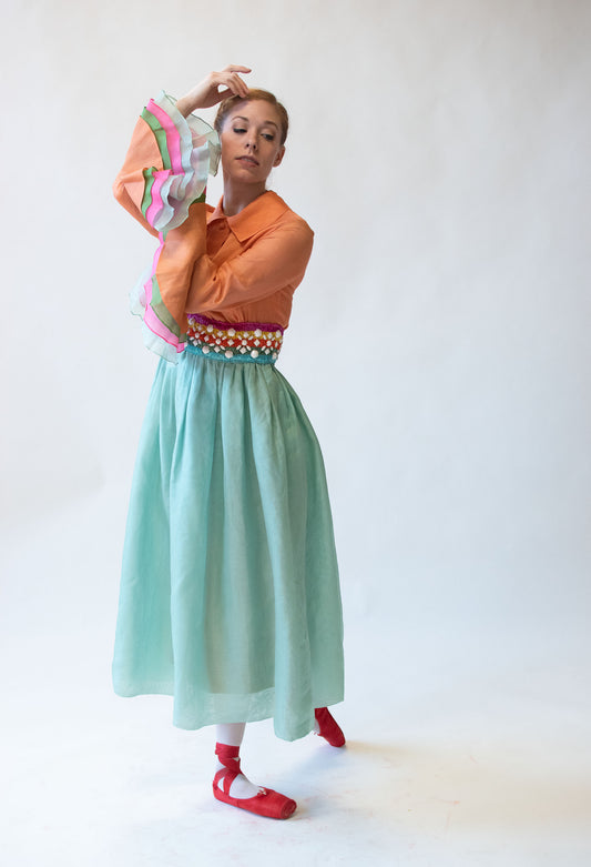 1970s Sherbert Organza Dress | Bill Blass