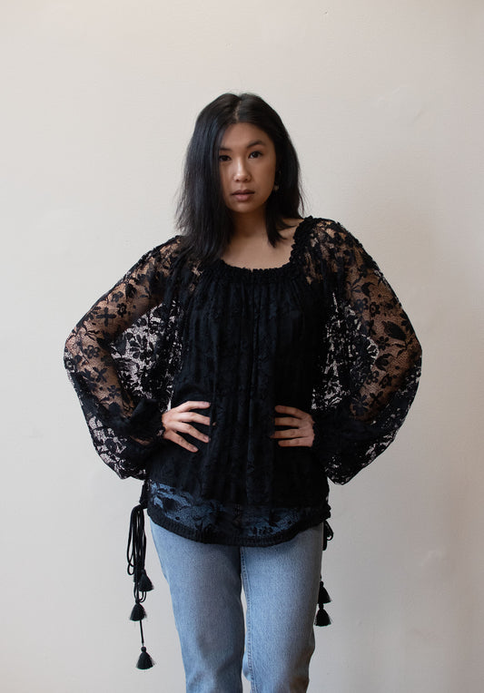 Black Lace Blouse | Chloe