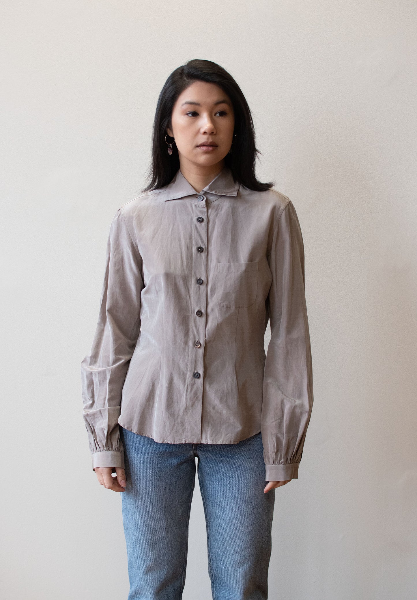 1990s Taupe Blouse | Romeo Gigli