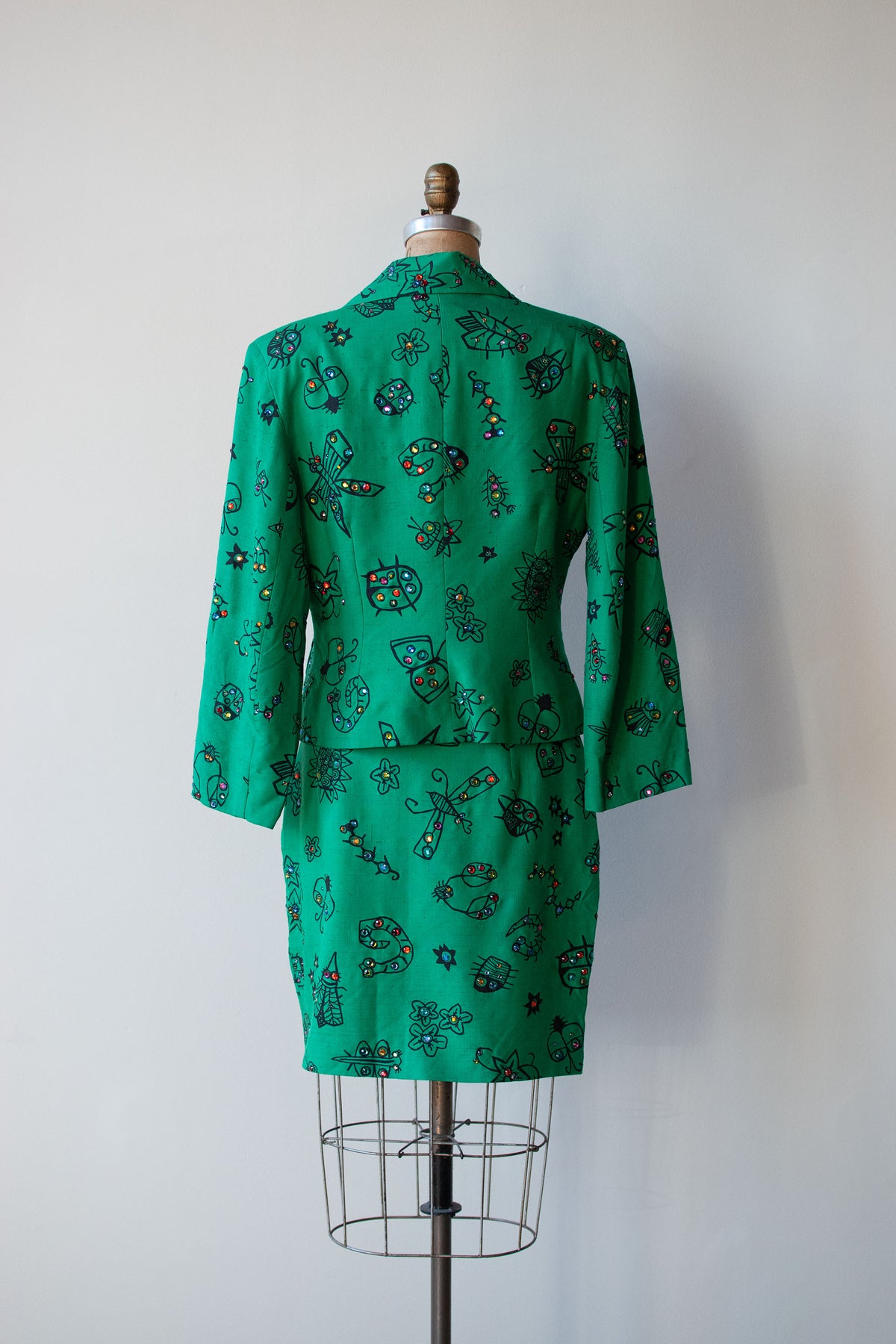 Silk Bug Print Skirt Suit | Todd Oldham Spring 1992