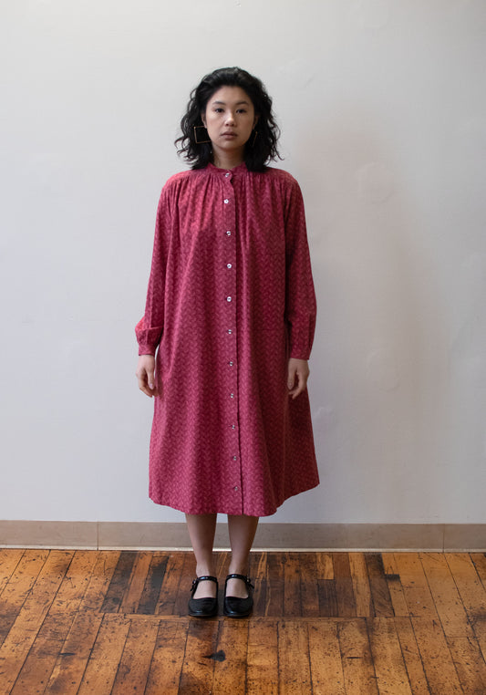 1970s Pink Paisley Flannel Dress | Marimekko