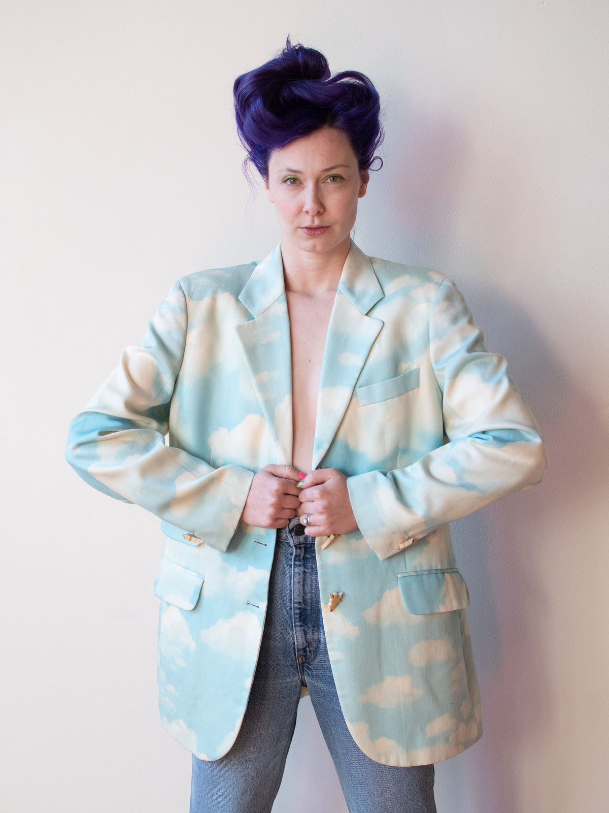 1990s Cloud Print Blazer | Moschino Cheap & Chic