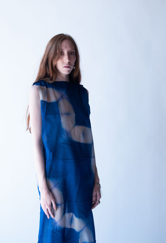 Cobalt Pleated Dress | Yoshiki Hishinuma