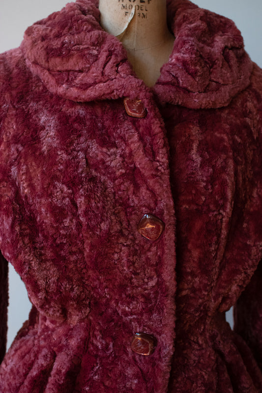 Y2K Berry Teddy Coat