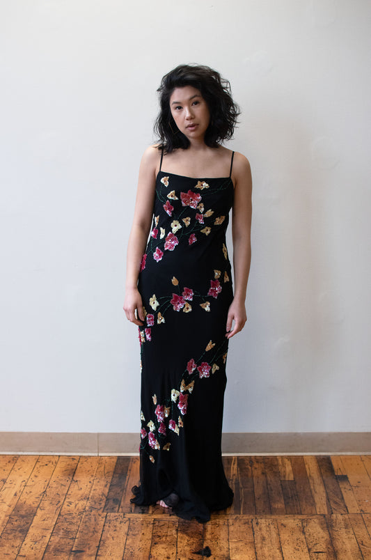 Y2K Sequin Bias Cut Dress