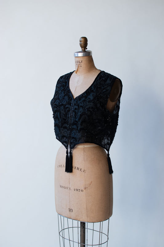 1990s Silk Tassel Trim Vest