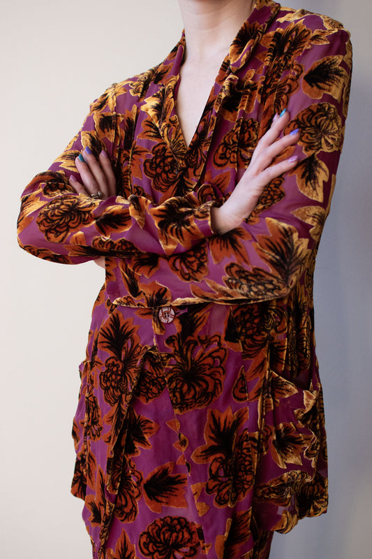 1990s Devore Velvet Set | Yohji Yamamoto