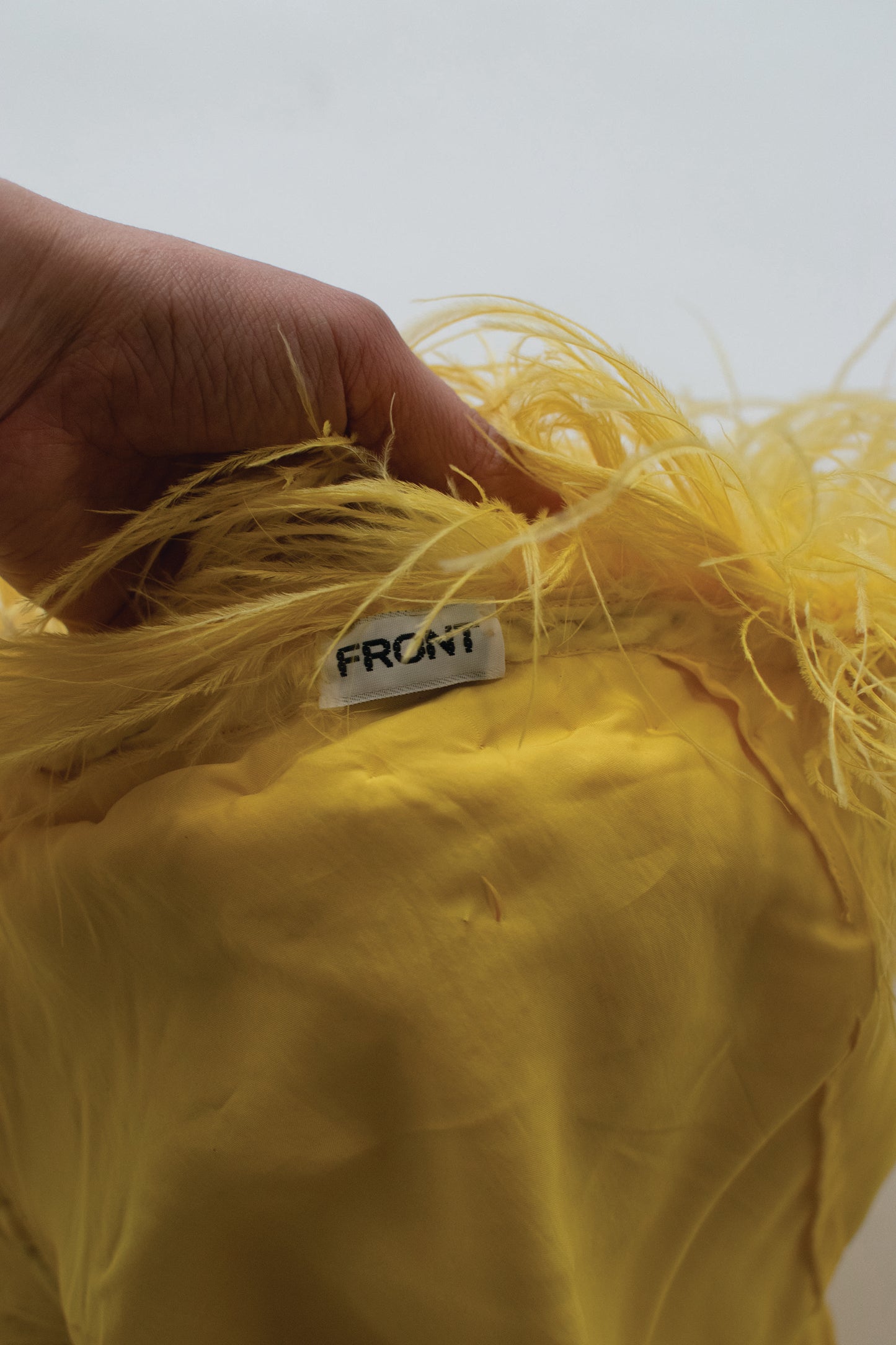 1970s Feather Trim Chiffon Dress