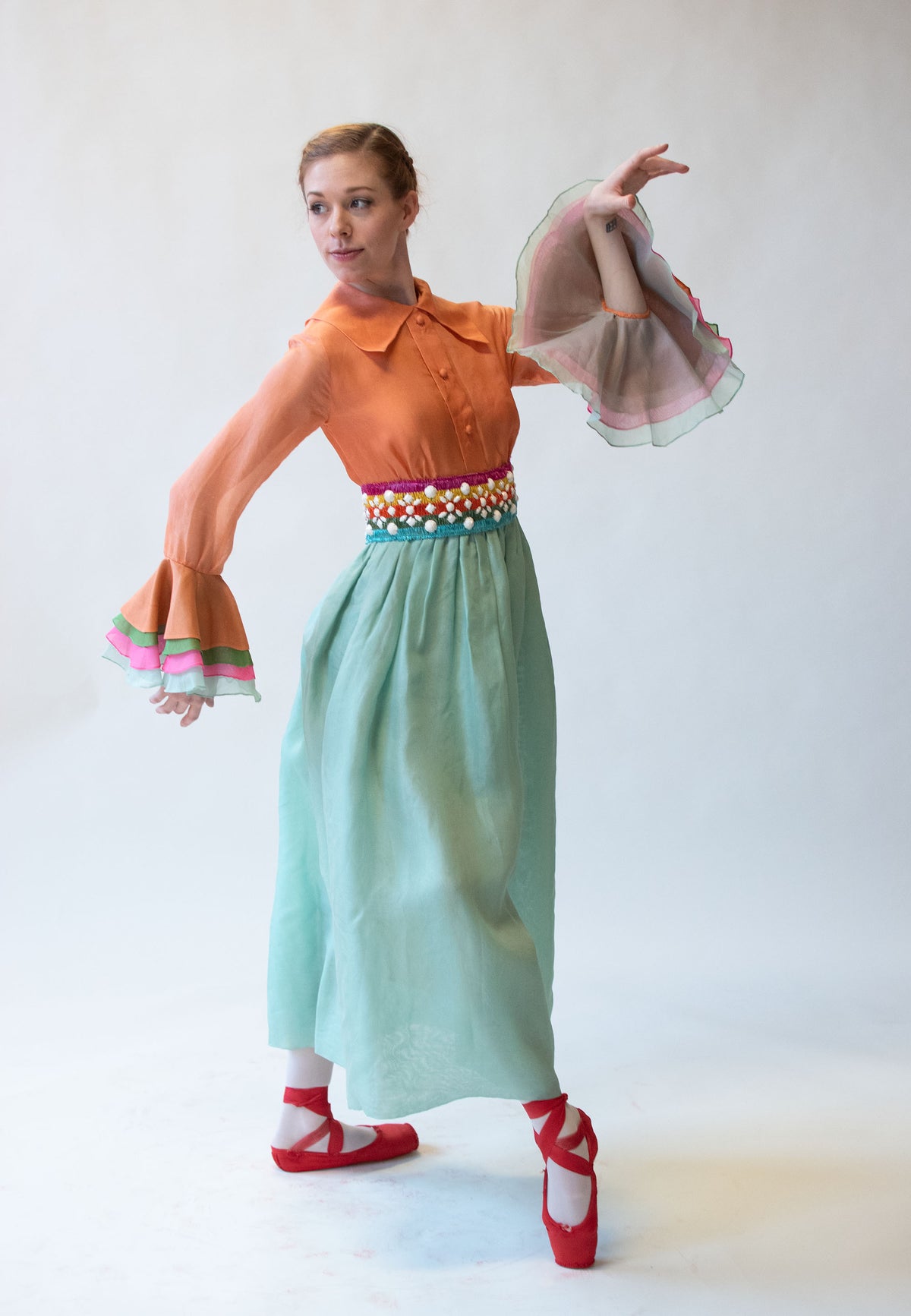 1970s Sherbert Organza Dress | Bill Blass