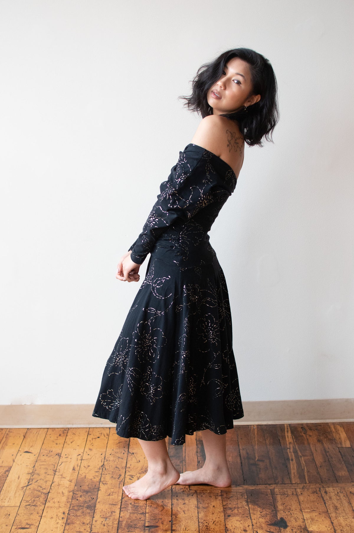Black Glitter Jersey Dress | Betsey Johnson Punk Label