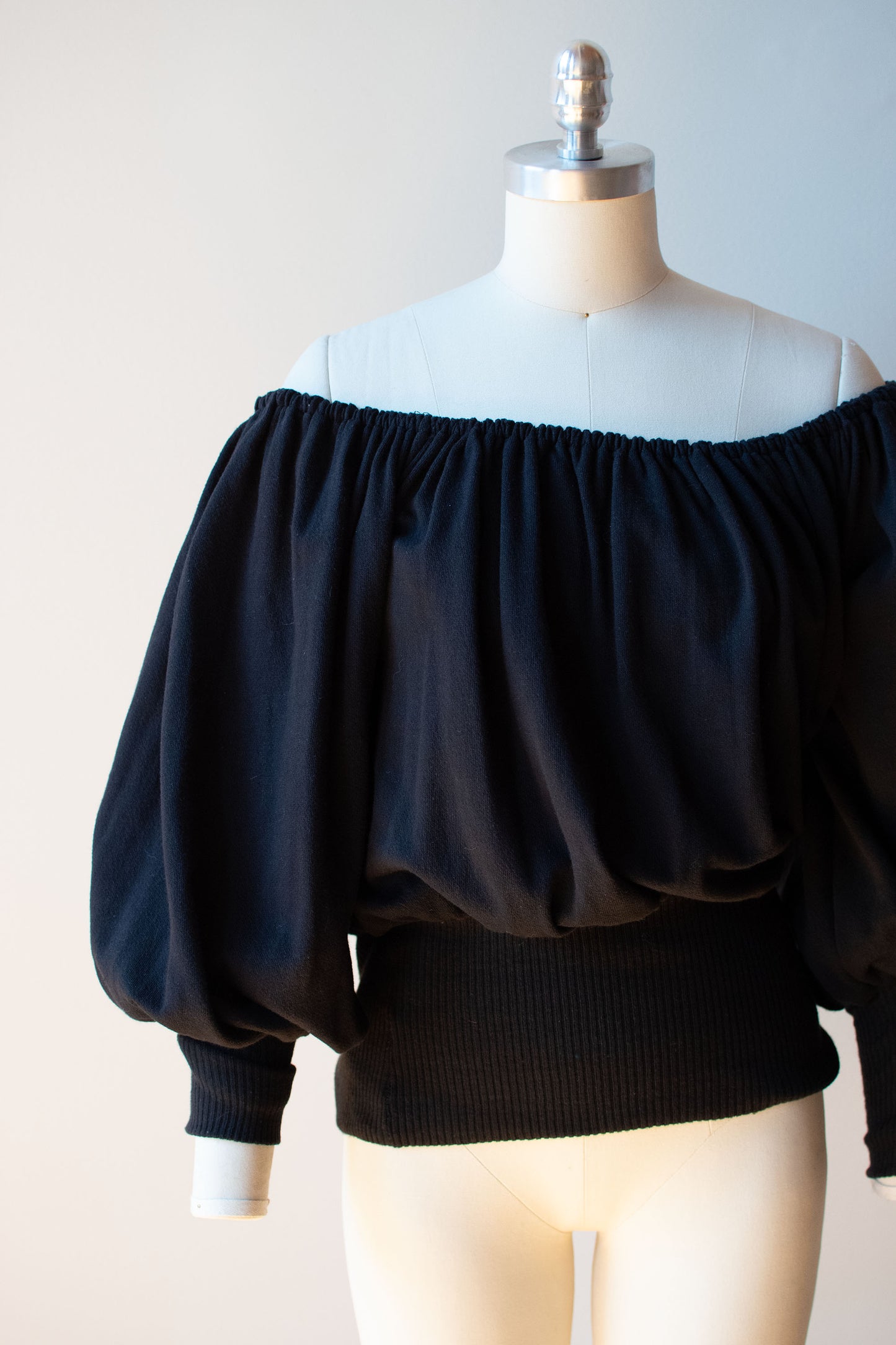 1980s Black Bishop Sleeve Sweatshirt | Norma Kamali