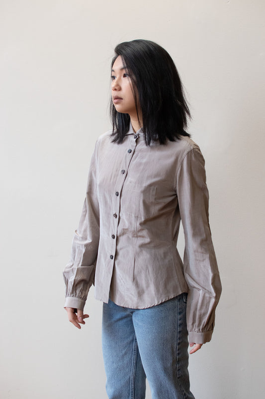 1990s Taupe Blouse | Romeo Gigli