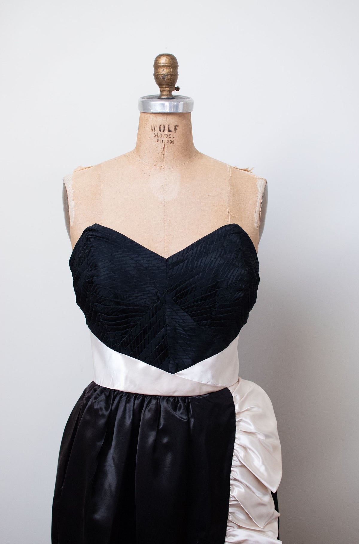 1970s Ruffled Satin Gown