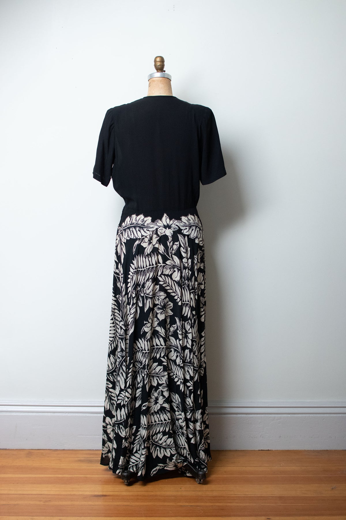 1940s Printed Rayon Dress