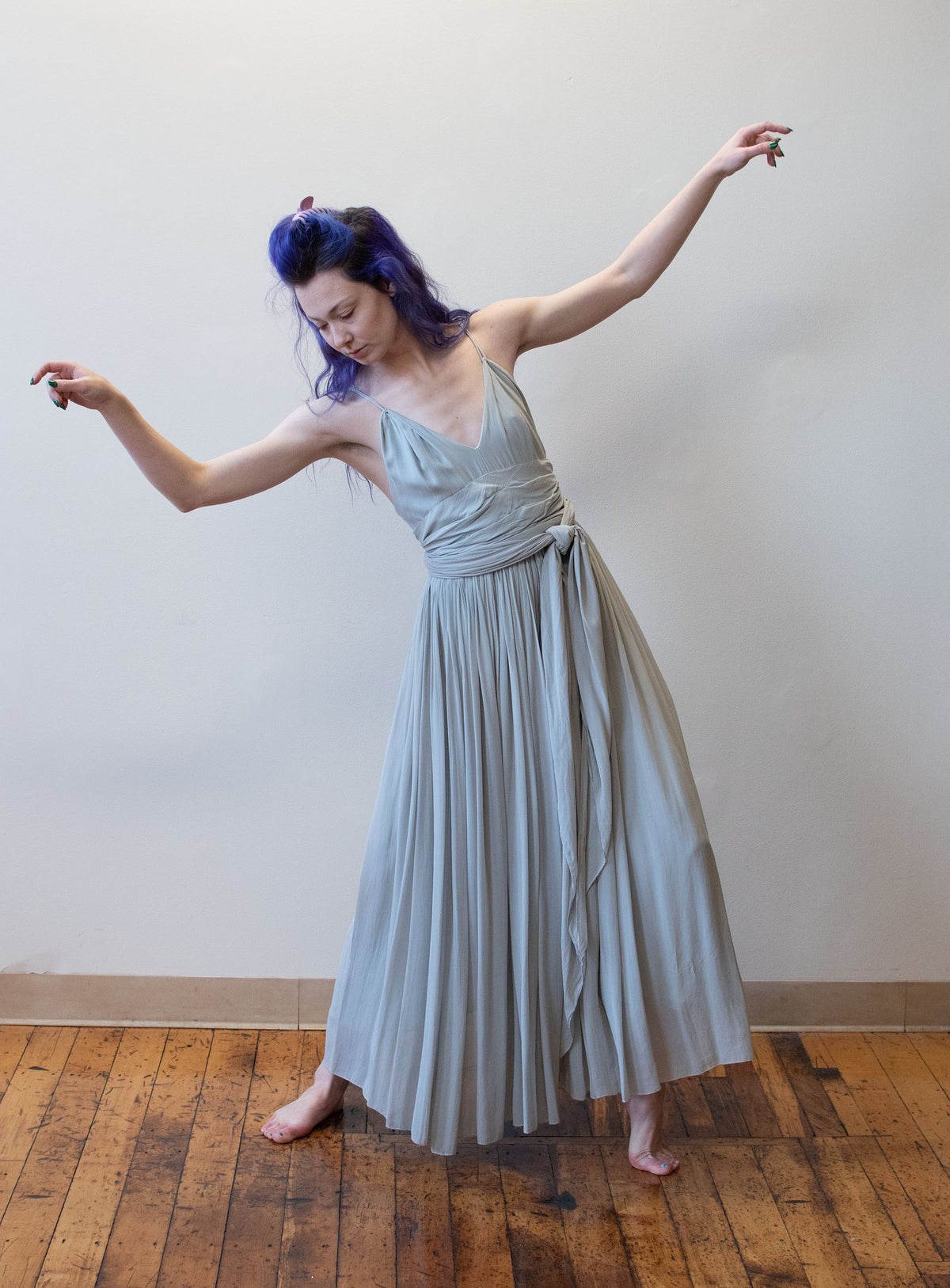 1970s Pale Blue Chiffon Gown | Bill Blass
