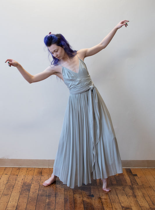 1970s Pale Blue Chiffon Gown | Bill Blass