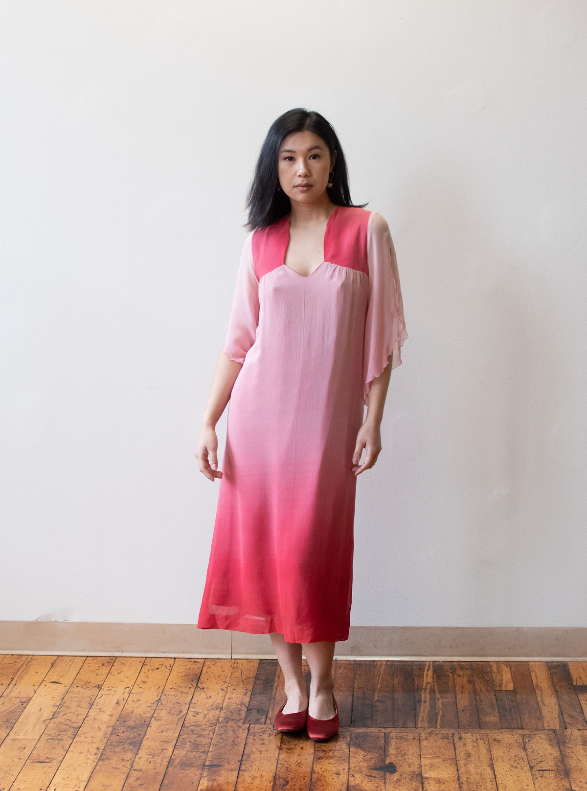 1970s Ombre Chiffon Dress