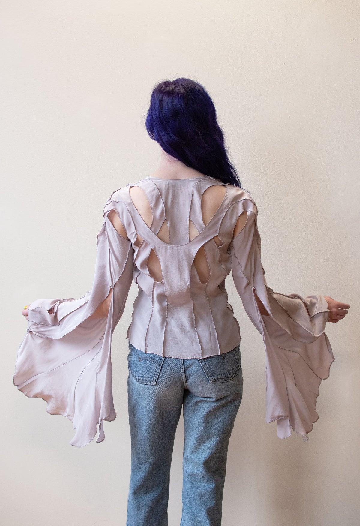 Mauve Silk Blouse Yves Saint Laurent SS 2003 | A Virtual Affair