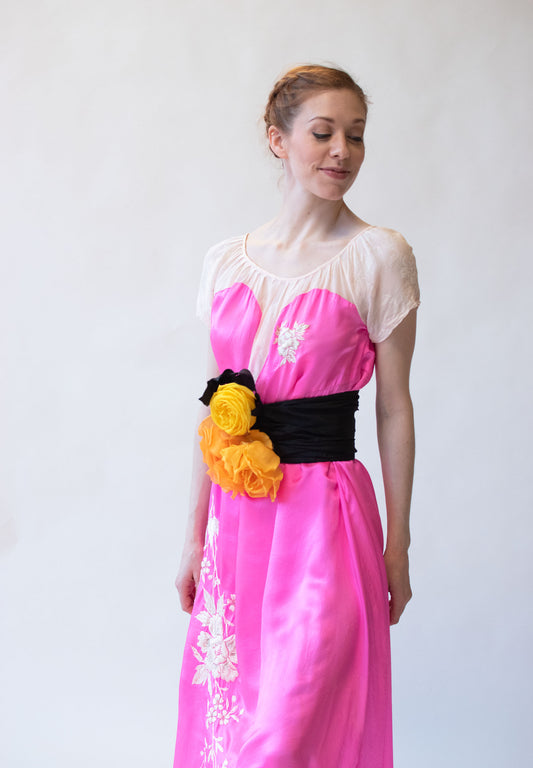 1980s Silk Taffeta Floral Belt | Isabel Canovas