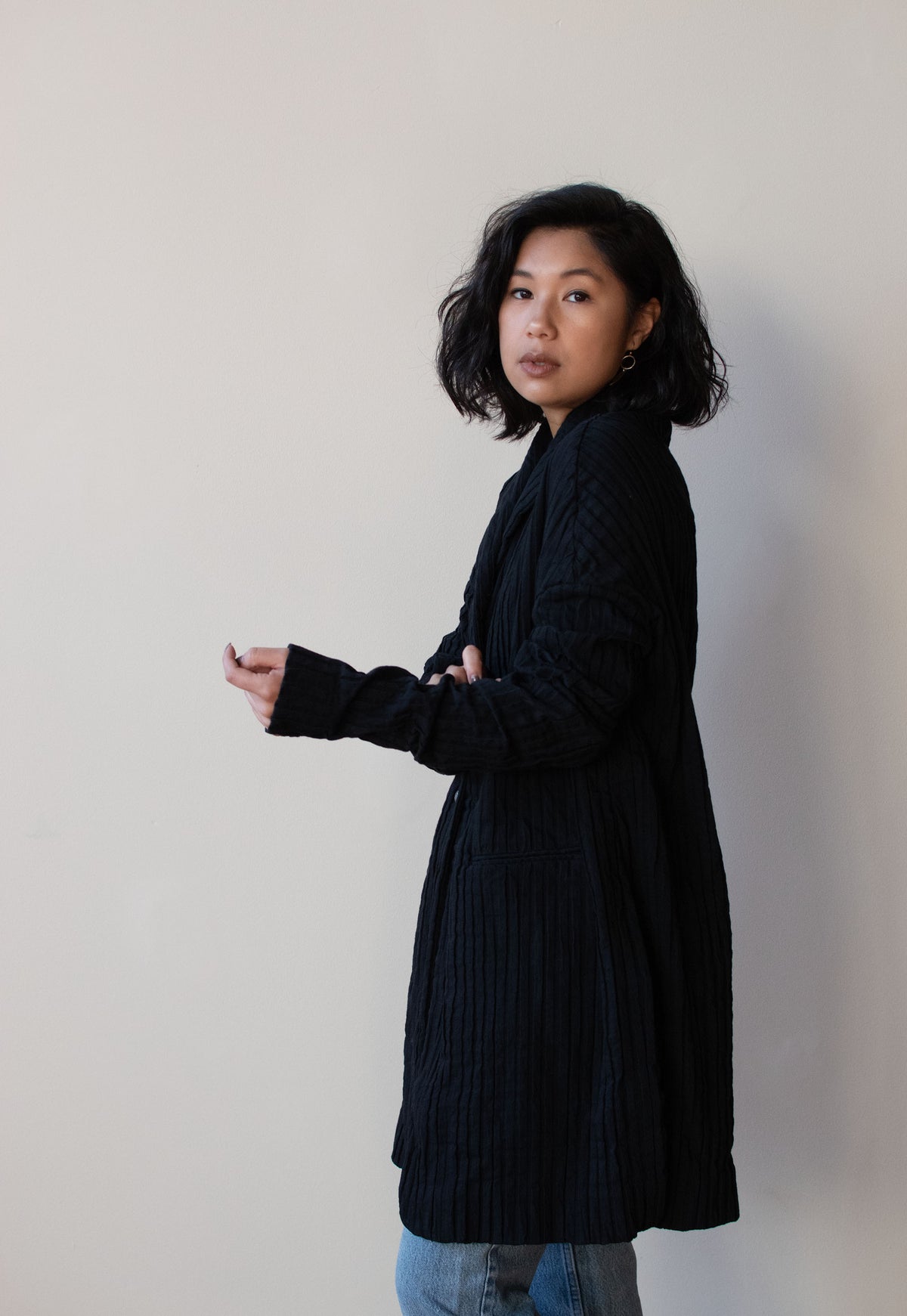 1990s Textured Black Jacket | Romeo Gigli