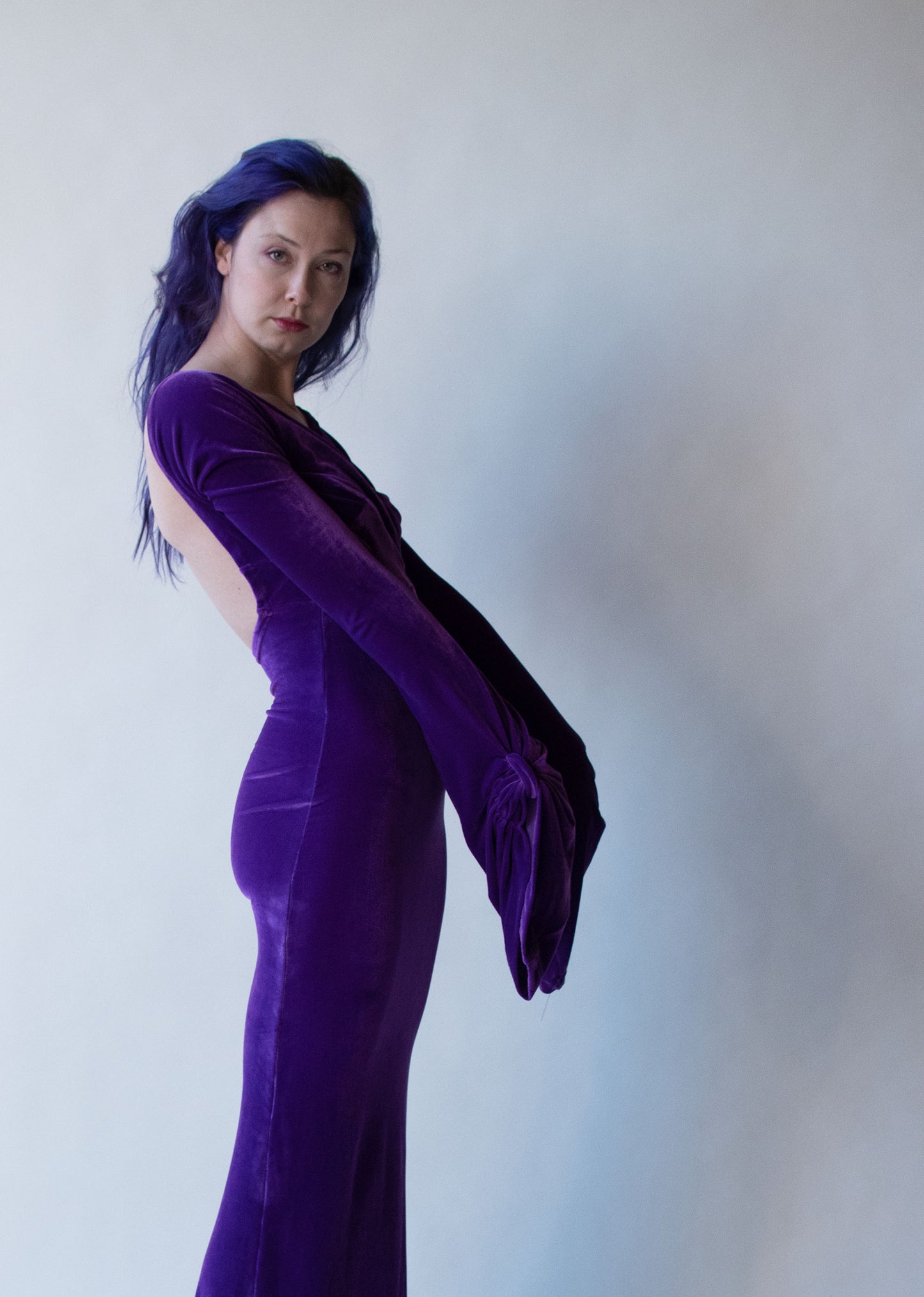 1990s Purple Velvet Dress
