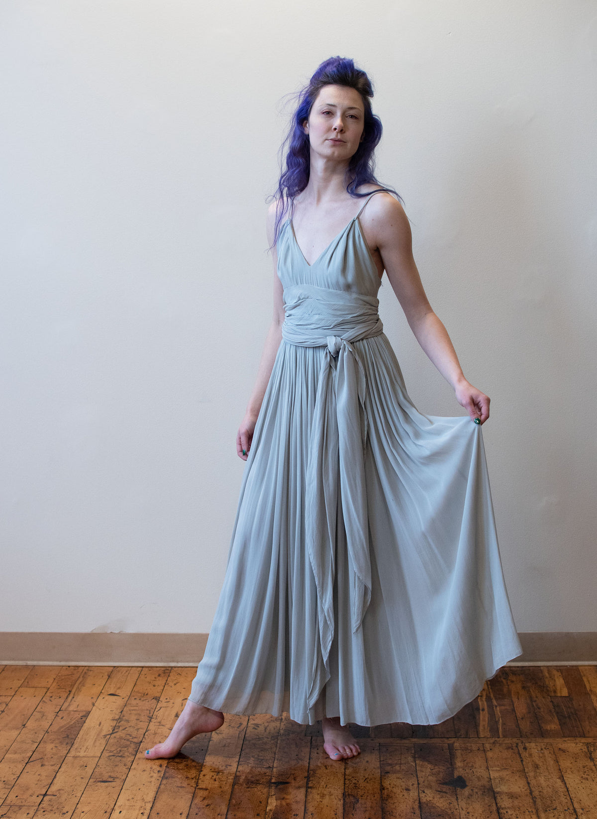 1970s Pale Blue Chiffon Gown | Bill Blass